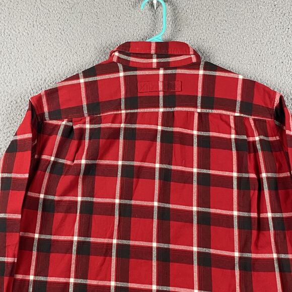 Duluth Trading Co. Mens XL Red Black Plaid Flannel Button Down Shirt Cabincore - Picture 5 of 5